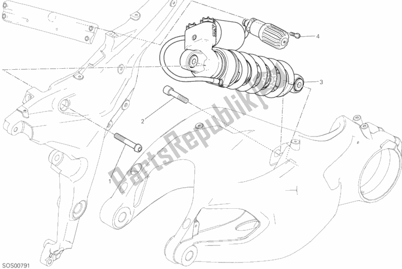 Toutes les pièces pour le Amortisseur Arrière du Ducati Multistrada 1200 S Pikes Peak Thailand 2017